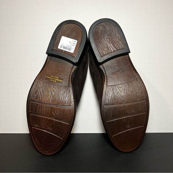 Mens CLARKS Delsin Rise Brown Leather Oxford Shoes / Size 8 Medium - Picture 8 of 10